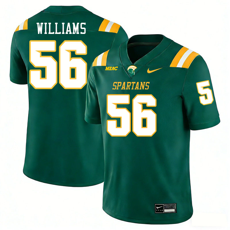 Norfolk State Spartans #56 Jaylen Williams College Football Jerseys,Uniforms Stitched-Green